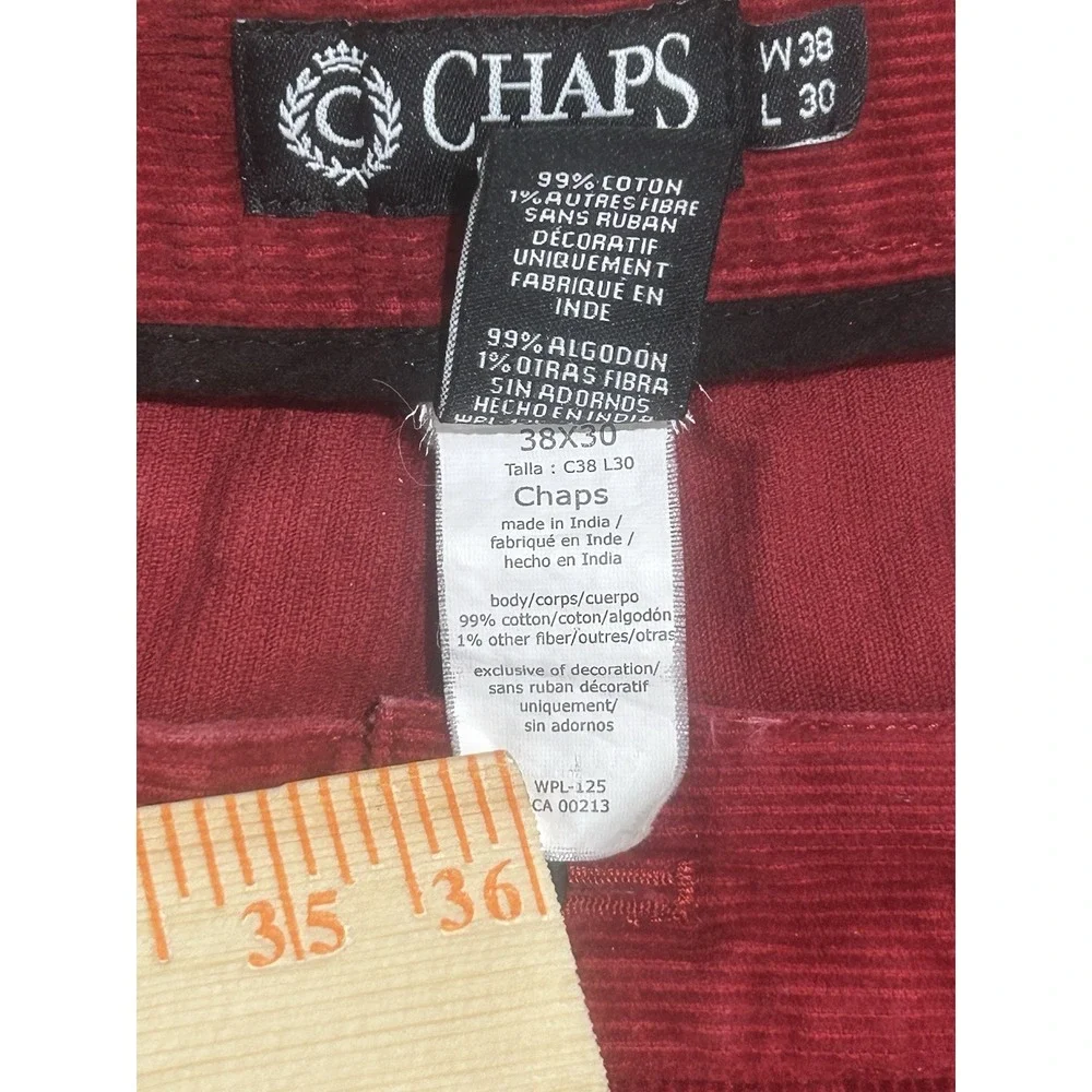 Vintage‎ Chaps Corduroy Shorts Embroidered Labrador Dogs 38x30 Red Casual Preppy